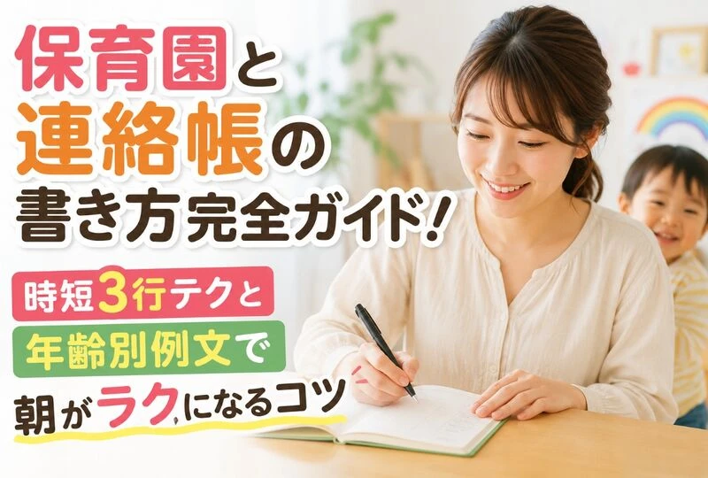 画像2603：保育園と連絡帳の書き方完全ガイド！時短3行テクと年齢別例文で朝がラクになるコツ